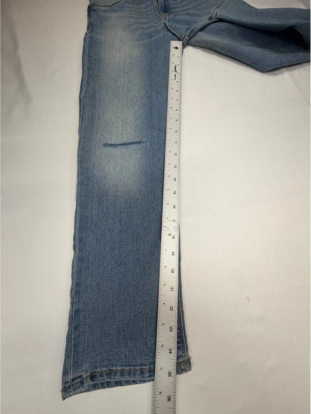 OshKosh Boy's Straight Jeans Distressed Light Wash Size 12 Blue